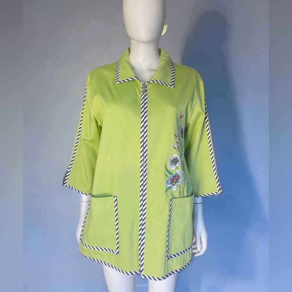 Bob Mackie Vintage Green Floral Jacket